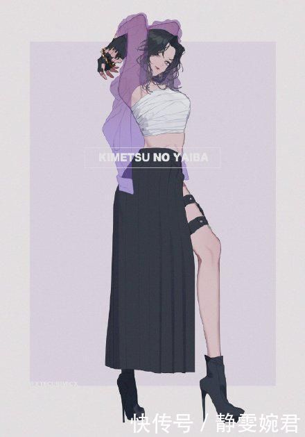 男团|鬼灭之刃:可以出道的时尚男团与女团,虫蛀和恋柱变长腿御姐