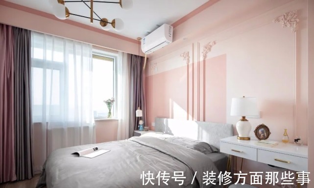 小姐姐|90㎡北欧轻奢风,粉红色的卧室设计很温馨