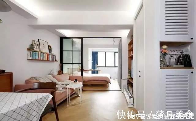 卫生间|46㎡小公寓:玻璃隔断通透明亮,衣帽间很迷你,干湿分类真实用!