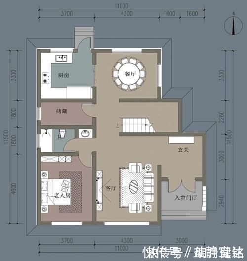 面宽|农村自建三层别墅,面宽仅11米,7室1厅带书房,占地面积小也能建好房
