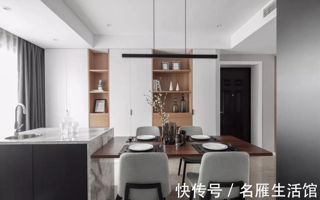 中岛台|要我说,厨房里加个岛台,一侧留空连着吧台,能收纳能用餐!实用