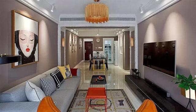 客厅|100平两室新房,客厅好漂亮,特别是沙发墙上的挂画