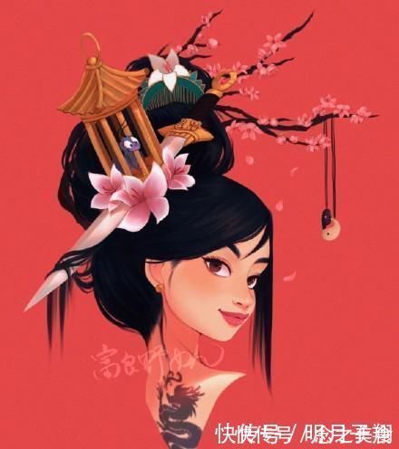 艾莎|迪士尼公主最新潮的发型,木兰头顶长剑,艾莎把宫殿装在头发里