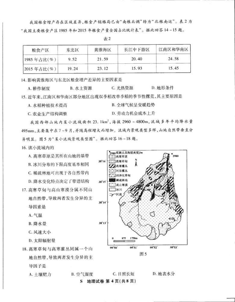 八省八套地理卷和答案来了！八省联考！