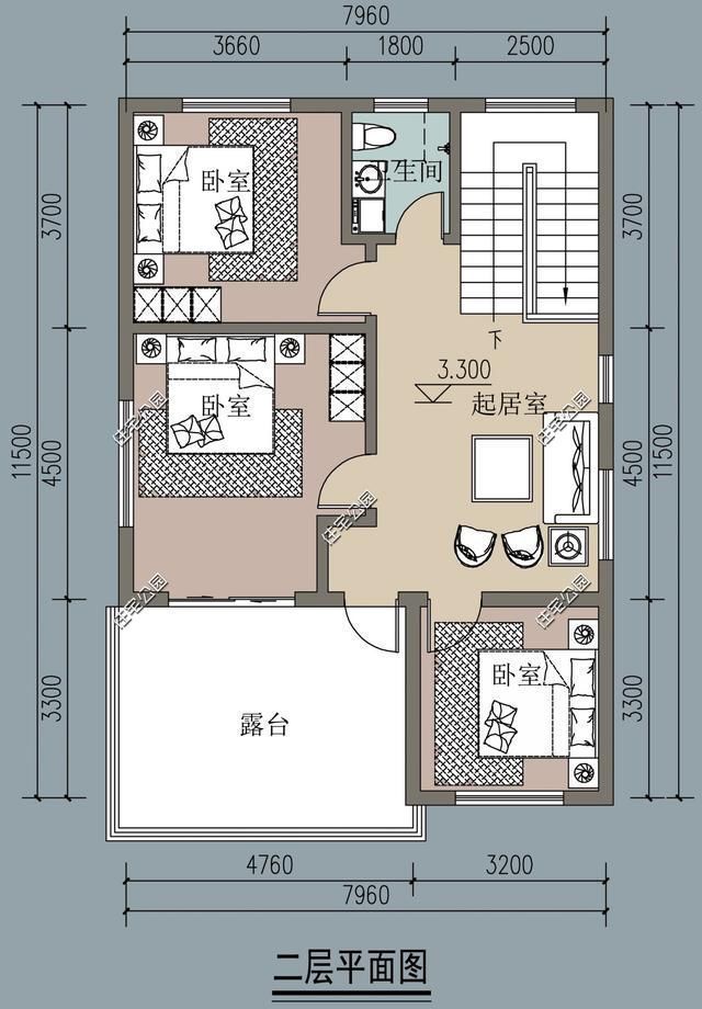 8x10米农村建房图纸图片