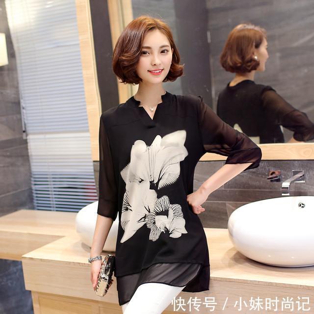 夏装 谁说胖MM不好选衣服?这几款大码雪纺衫,比连衣裙显瘦好几倍