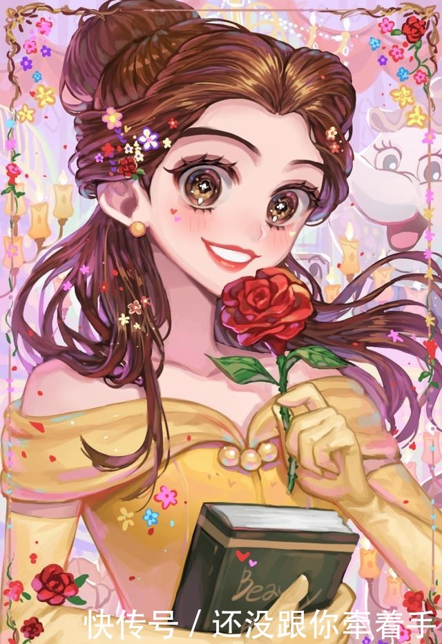 色彩缤纷|迪士尼公主变“日漫女主角”，色彩缤纷很特别，微笑的艾莎最好看