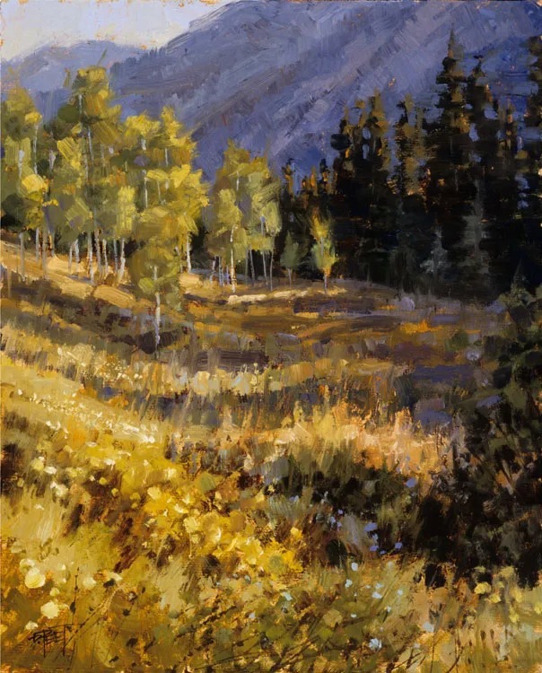 油画&她的风景油画清新自然，浪漫且又淳朴