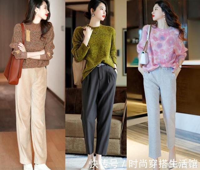 毛衣|初冬的裤子“穿松不穿紧”,1个思路和4个公式,尤其适合40岁女人