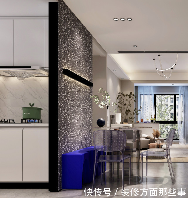 背景墙|97㎡现代风,以时尚打造空间,以新颖突出特点