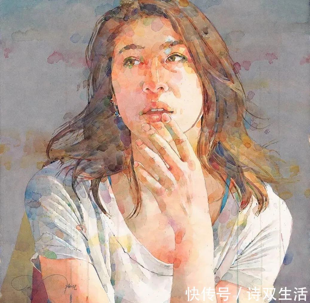 艺术学院&他笔下的人物生动活泼,色块叠加的恰到好处!