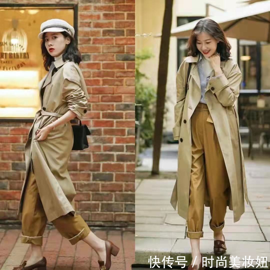 早秋|“卡其色风衣”的高级穿搭,高级优雅又显气质,50岁照穿真洋气