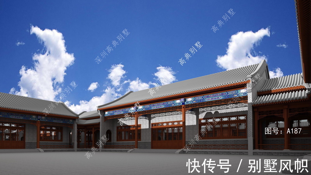 父母|带庭院的中式别墅，外观古色古香，温馨大气。