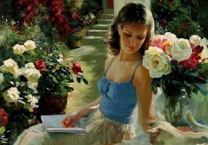 俄罗斯!人体艺术——俄罗斯画家人体油画中的美女娇艳如花