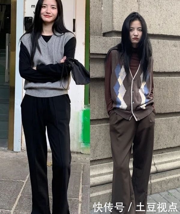 针织马甲别乱穿,教你3个韩里韩气的叠穿方案,轻松当个时髦精