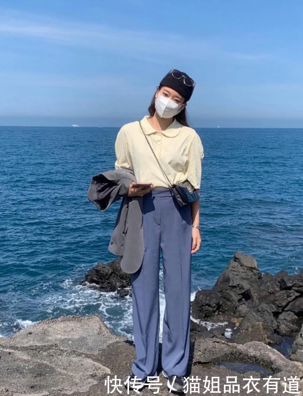 五一出行,要穿得舒适、大方一些,“裤装配平底鞋”就足够你美了