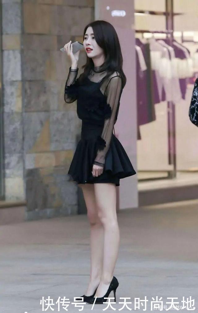 搭配|“御姐范”的连衣裙美女,露腿的穿搭组合很加分,显白美丽