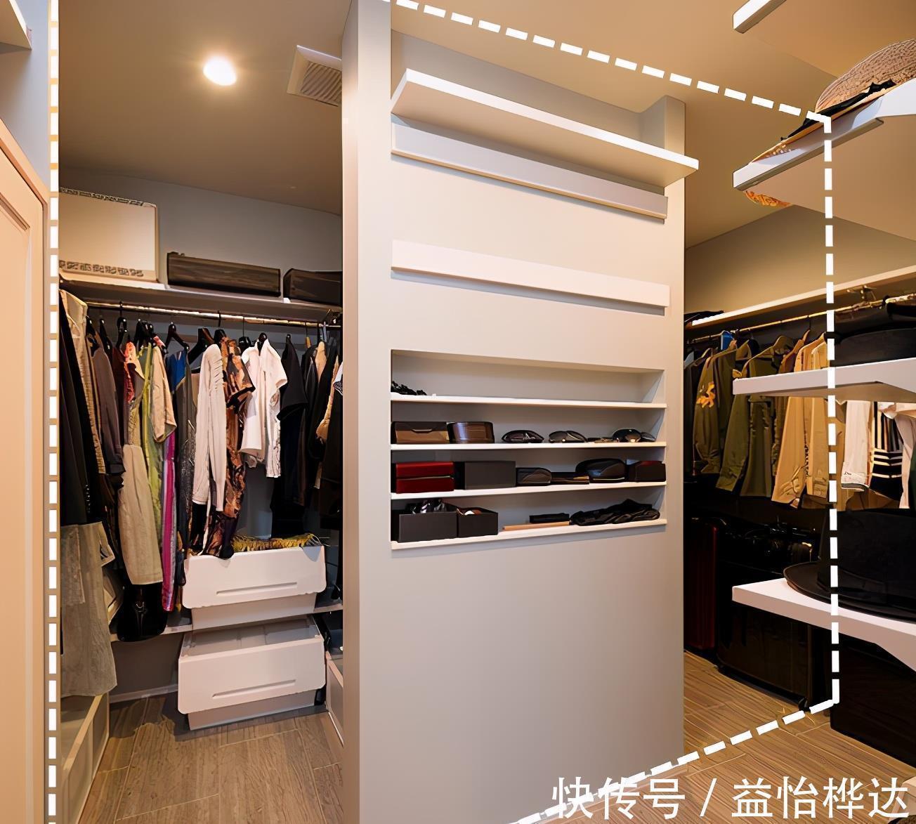 存放|衣帽间可学日本这样的,一分为二的设计,方便的同时还不愁收纳!