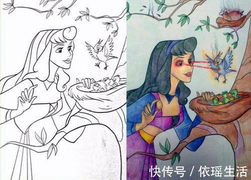 全员|家长霸占儿童填色画本,迪士尼角色全员黑化,童年回忆破碎