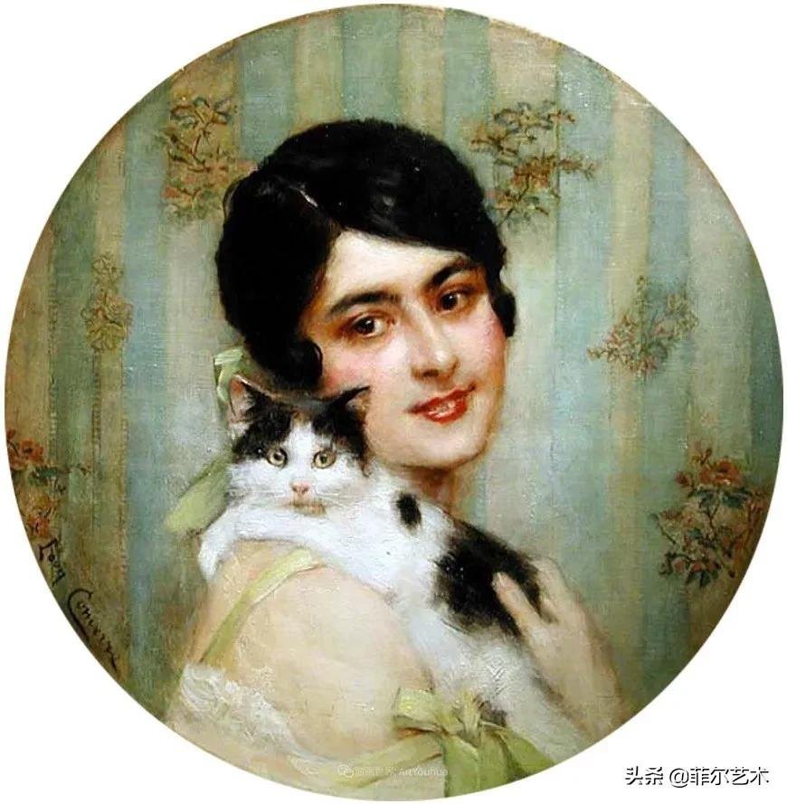 肖像@法国学院派著名画家科默尔,笔下的美丽女性犹如天使下凡