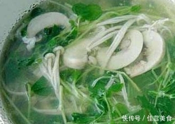 蘑菇|豆苗蘑菇汤,味道好极了