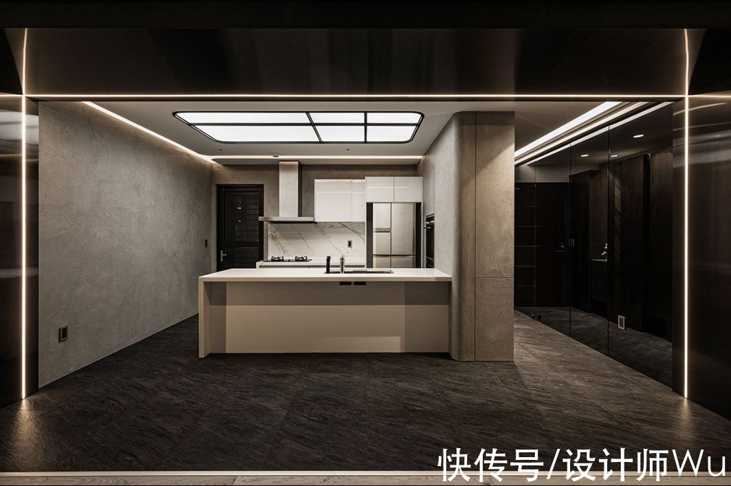 餐厨|深圳115㎡现代岩灰居所，凝合生活与光阴的挥洒笔触