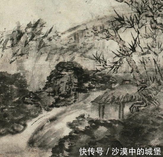 云山图#水墨变化,描绘重峦叠嶂烟雾缭绕,方从义绘《云山图》