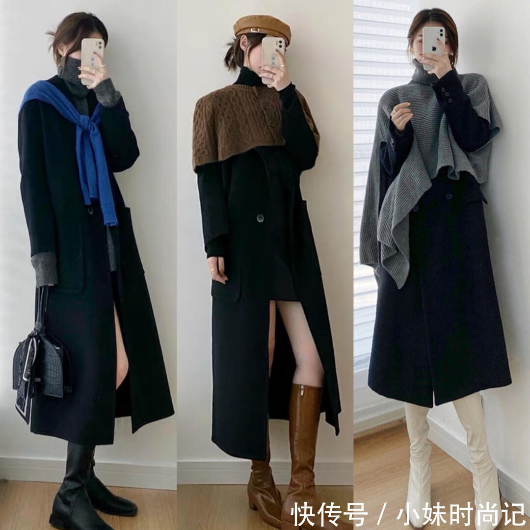 别怪黑色大衣沉闷,学会运用"点缀大法",平平无奇的黑也能出彩
