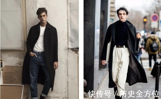 亮色系 男生黑色大衣百搭时髦，掌握4种配色方式，搭配酷帅利落又不单调