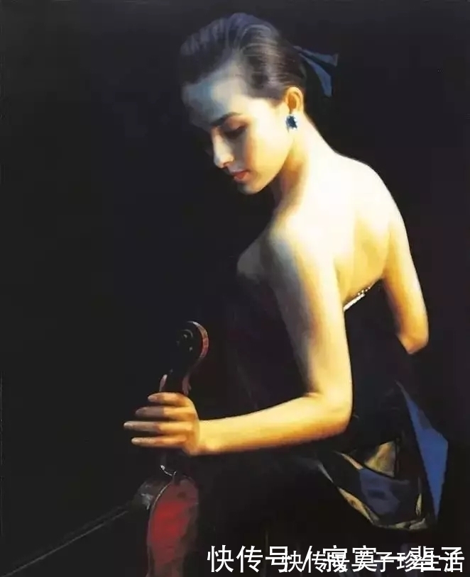 渠成#也只有他的油画，能将传统东方女性的美表现得淋漓尽致