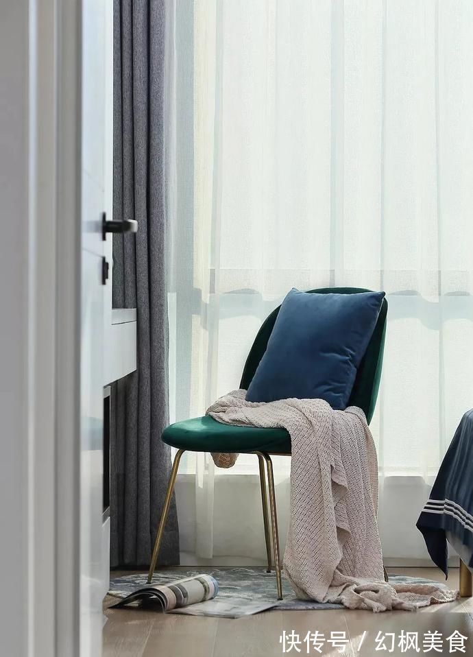 墨绿色|107㎡现代轻奢风格装修,时尚精致演绎优雅品位