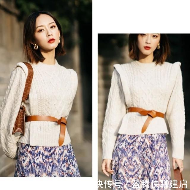 厚毛衣+裙子,毛衣+裤子,冬天就该这么穿,洋气炸了!