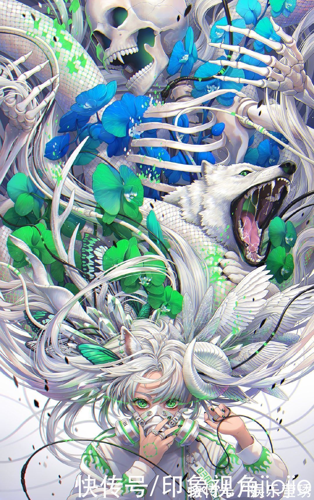 jiojio&五彩斑斓的白色系插画,霸气的画风,细节满满