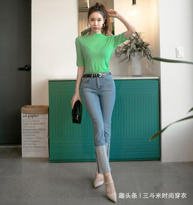 小脚牛仔裤,简约外形靓丽百搭,精致线条身材秀出女人美!