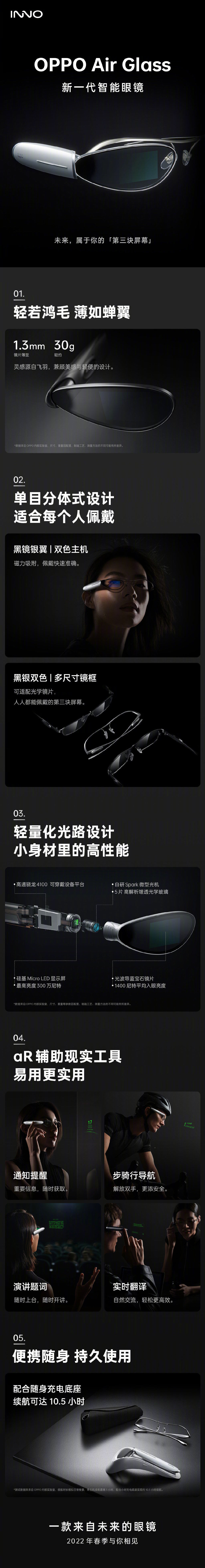 智能眼镜|4999 元，OPPO Air Glass 智能眼镜上架：AR 辅助现实