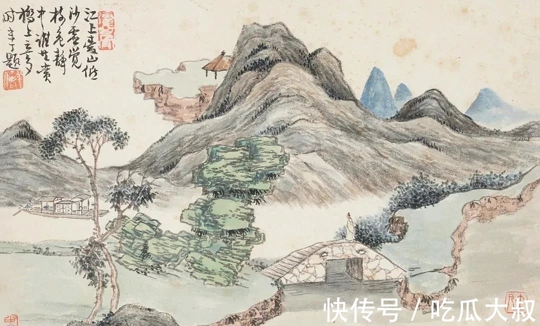 任预@「津门网」清代任预在A4纸张大小的册页上,画的山水别具诗情韵味