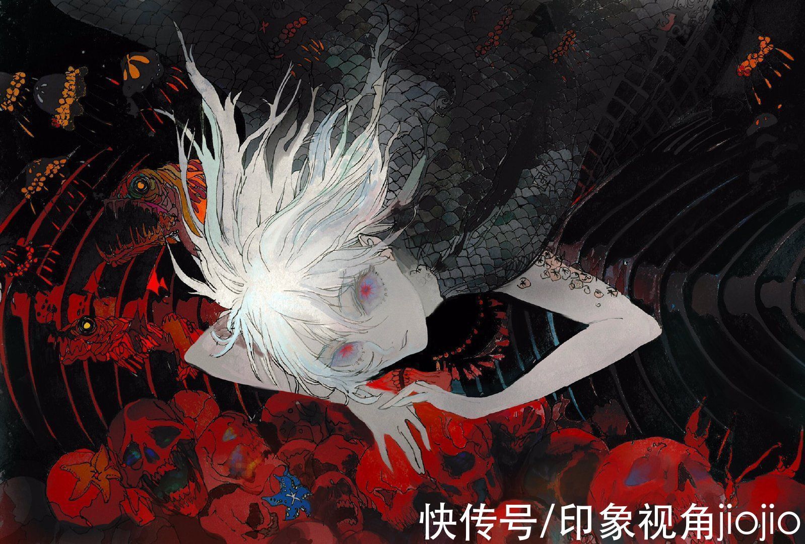 人物插画#平涂风格的幻想系人物插画,每一幅作品都似乎在讲故事