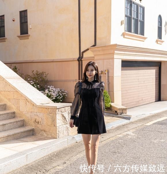 宫廷|孙允珠高清美图:中世纪宫廷纯黑仙女雪纺衣裙!