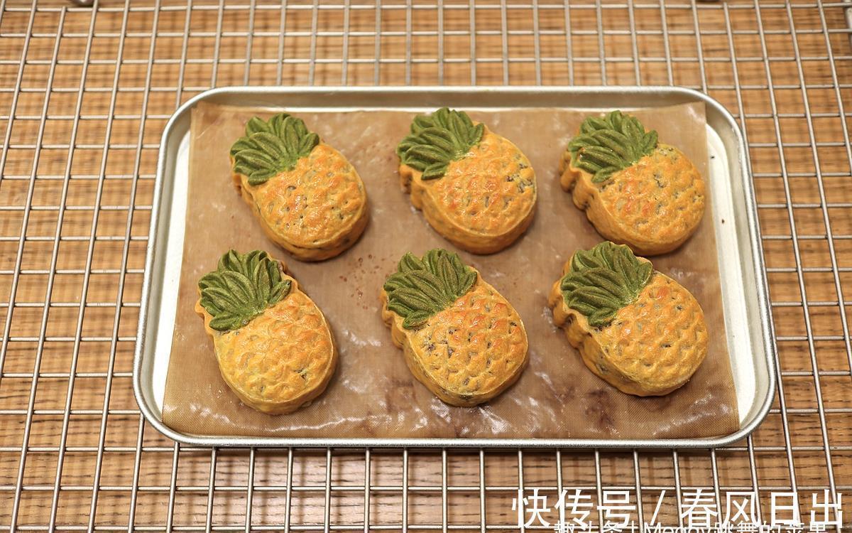 菠菜粉|100%凤梨月饼内外兼修，薄皮大馅真材实料，自食送人显手艺有面子