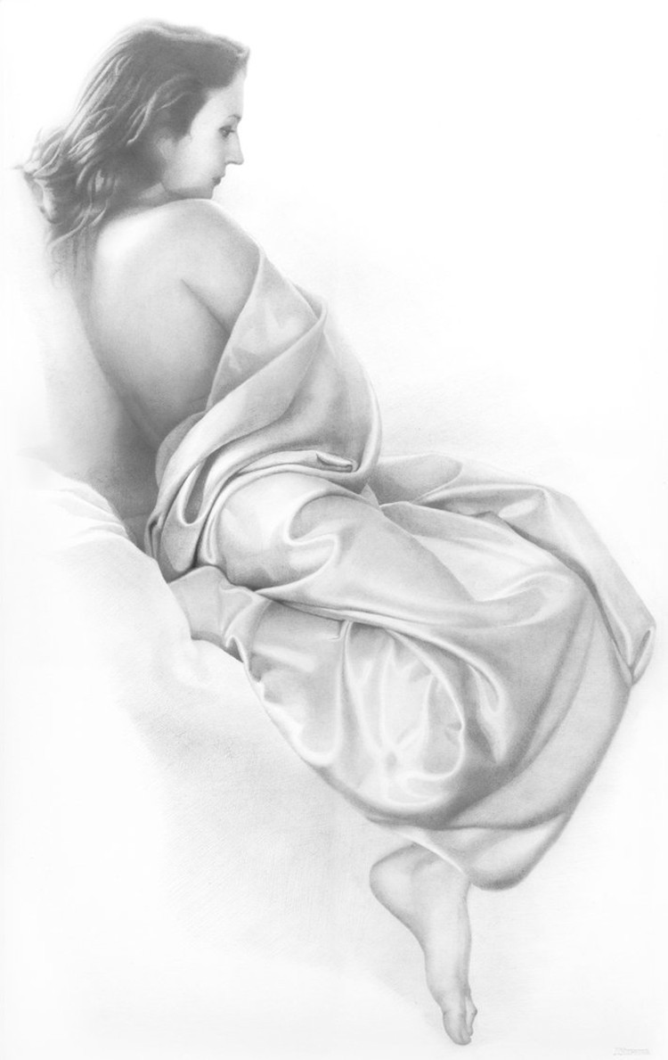 丹尼斯!乌克兰画家谢尔诺夫细致入微的美女、风景铅笔画