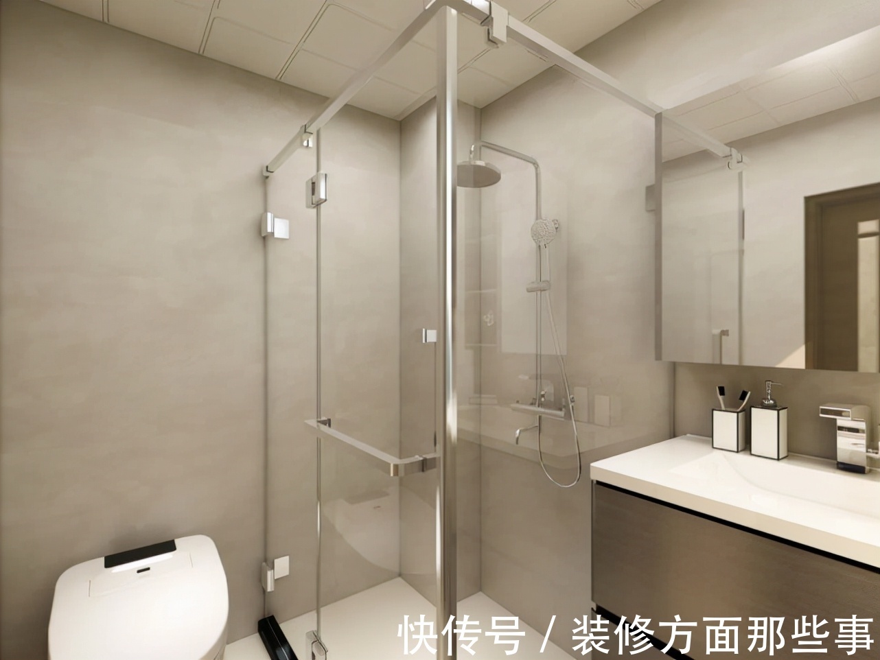 卫生间|95平新中式二居室,对称、留白、方圆的美展现得淋漓尽致