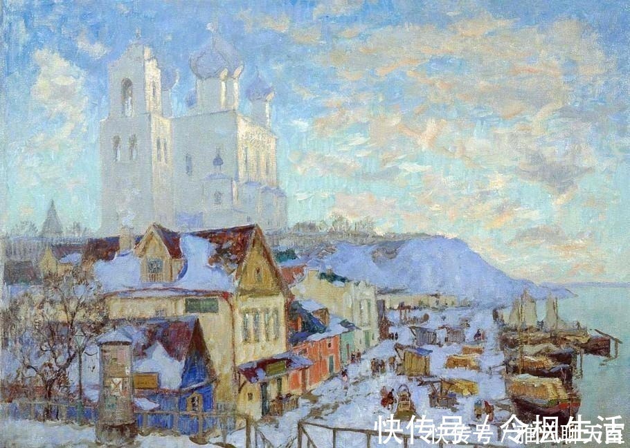 油画$俄罗斯印象派画家,康斯坦丁诺维奇加勒巴多夫,油画作品欣赏