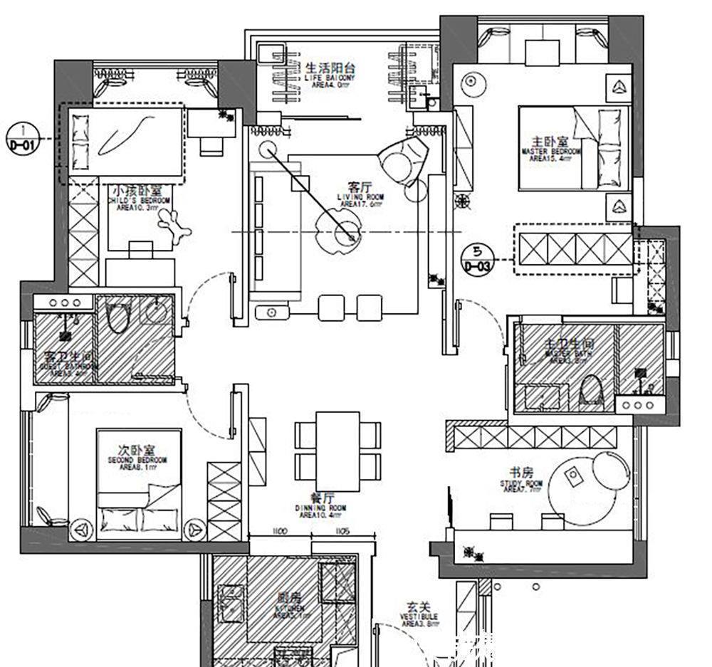 主卧|越简约,越幸福!113㎡坚持全屋化繁为简,家居氛围太棒了!