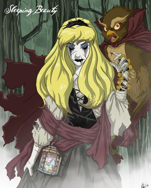 白雪公主#迪士尼公主变成恐怖“怪物”,丧尸让人害怕,吸血鬼画风妖娆