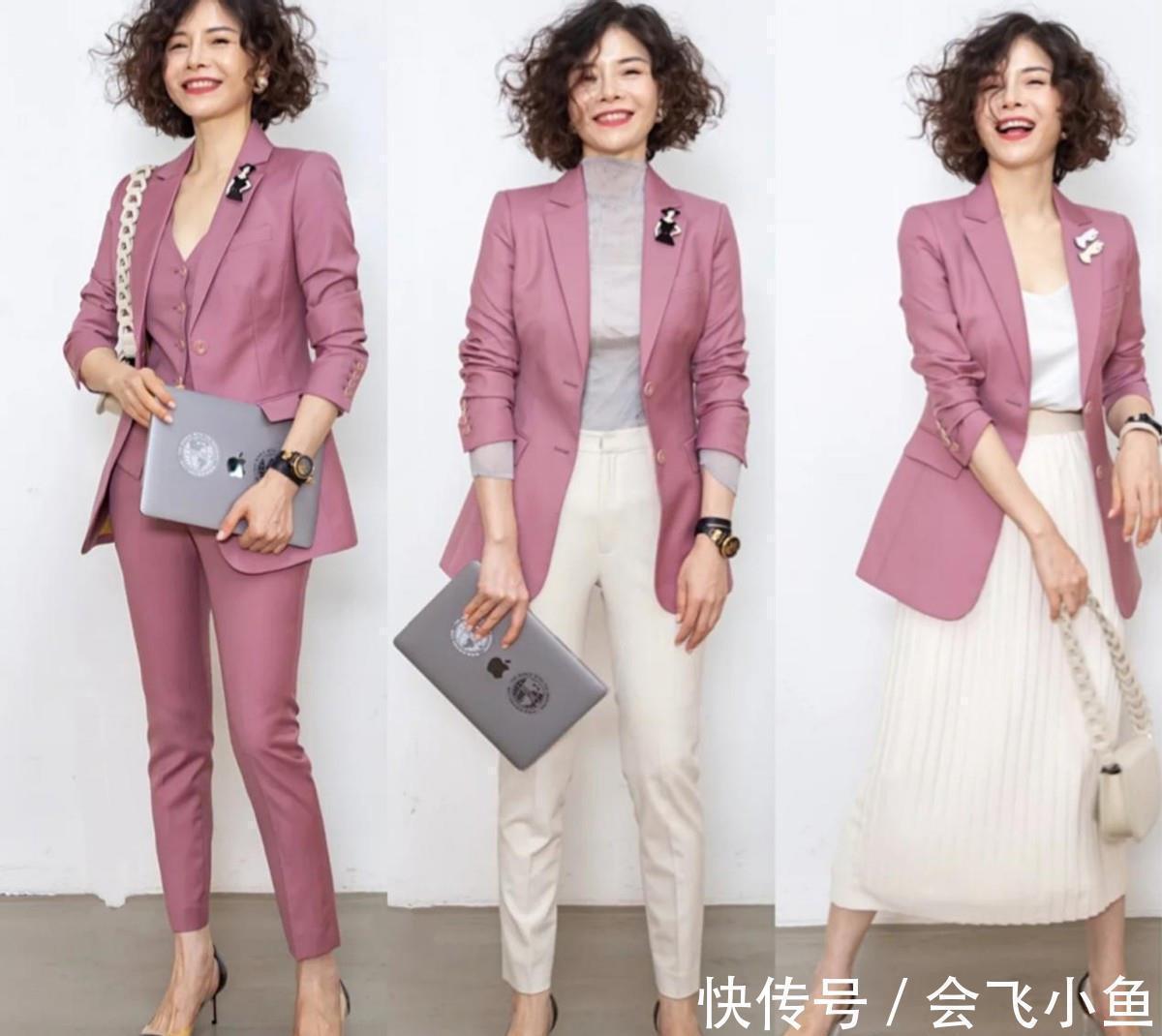 枫叶 奔五女人如何摆脱大妈式穿搭?学她的“优雅色”搭配,俏皮又高级