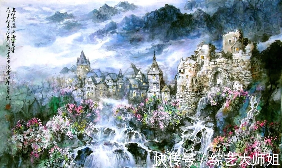 萧瀚$旅德中国画家|色彩的魅力!萧瀚彩墨山水画