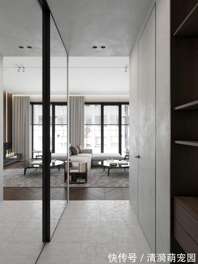 微水泥|现代轻奢两居：又见木质与石材，又见精致与高级