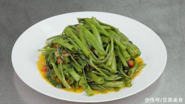碱性食物|膳食纤维超多！海鲜酱炒空心菜#一周减脂不重样#