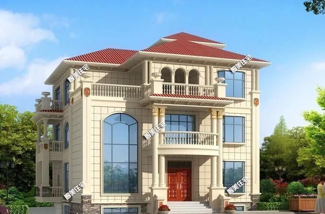 简欧|两层半的欧式别墅真漂亮,有堂屋有地下室,建在老家可威风