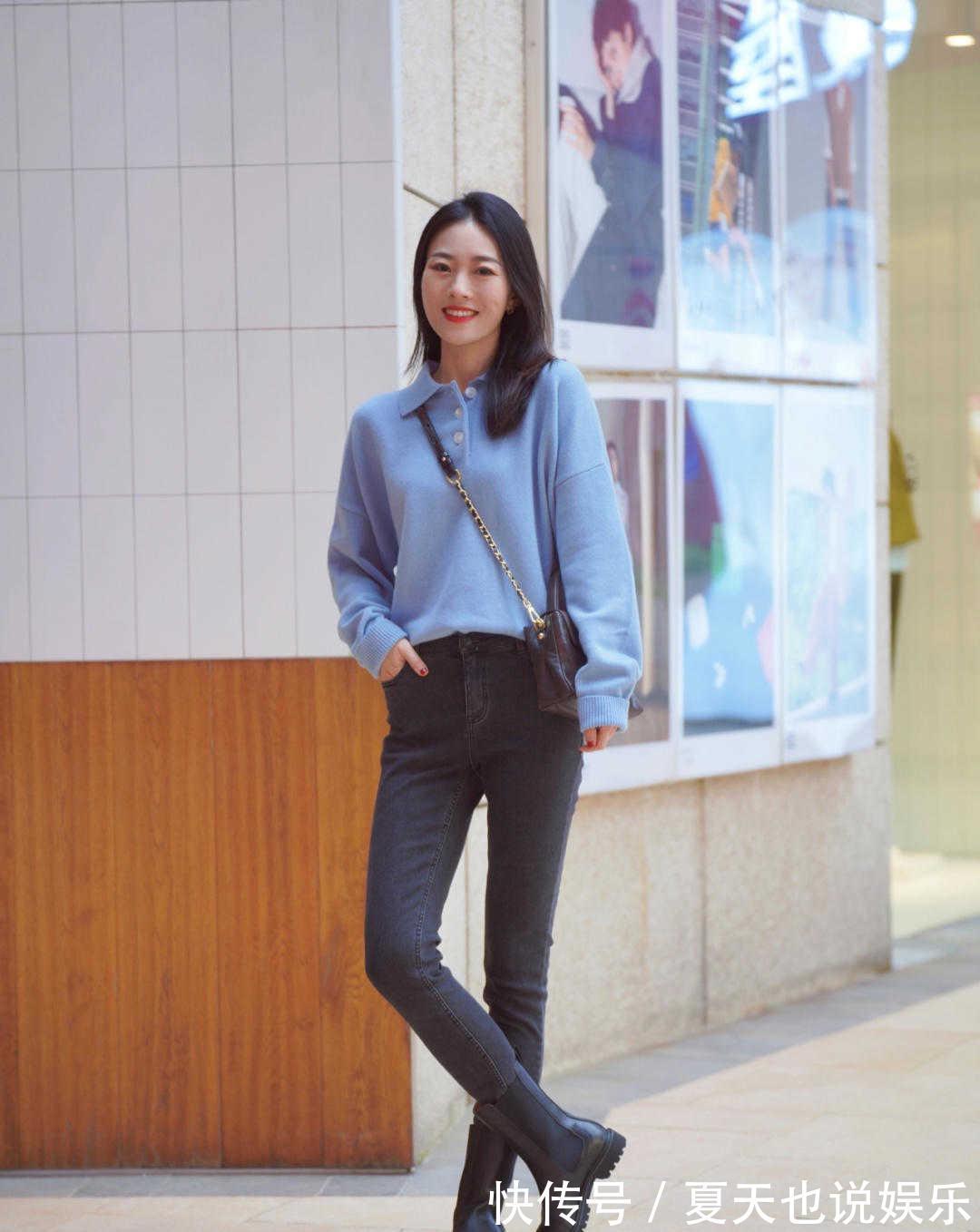 非主流 紧身牛仔裤可不是什么非主流单品,冬天穿它出门,遮肉显瘦又显高